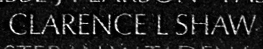shaw's name inscribed on the Wall